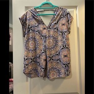 DR2 Silky Blue and Orange Top